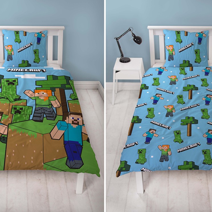 Minecraft Dekbedovertrek Let's Play - Eenpersoons - 140 x 200 cm - Katoen Minecraft Dekbedovertrek Let's Play - Eenpersoons - 140 x 200 cm - Katoen