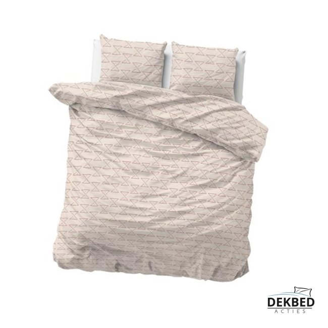 Dekbedovertrek creme zandloper patroon