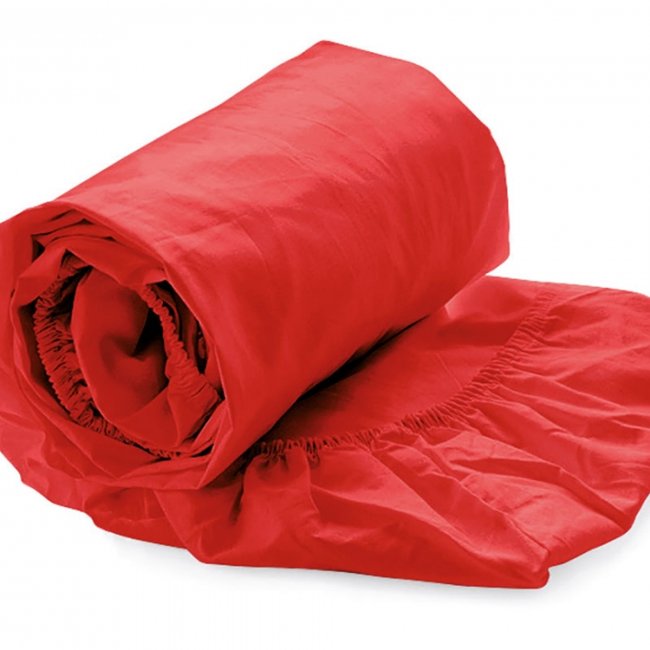 Rood katoen satijnen hoeslaken