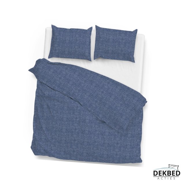Dekbedovertrek blauw gemeleerd