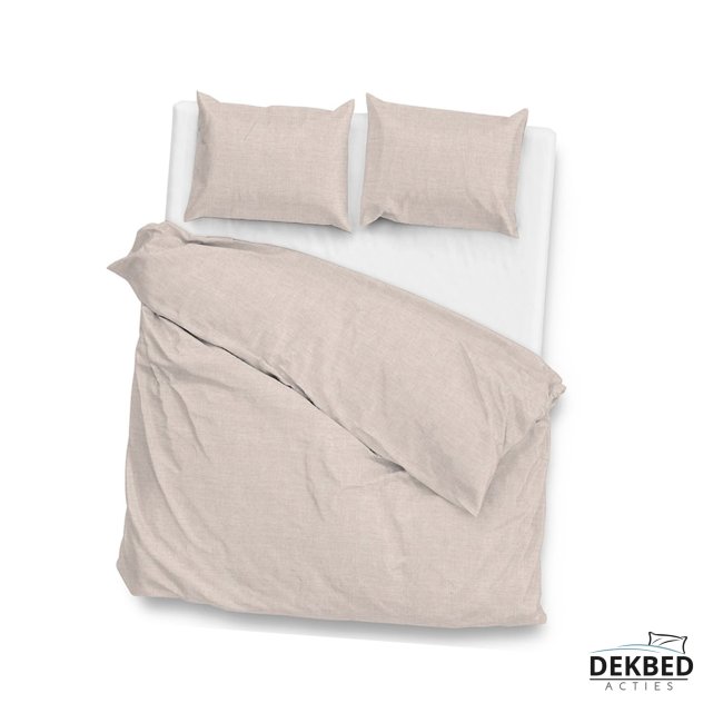 Creme dekbedovertrek gemeleerd