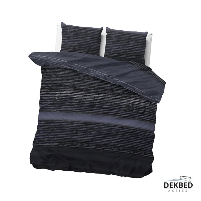 dekbedovertrek strepen blauw