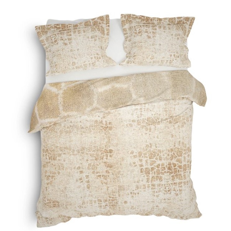 2 persoons dekbedovertrek 200x200/220 katoen 2 kanten beige Giraffe huid print