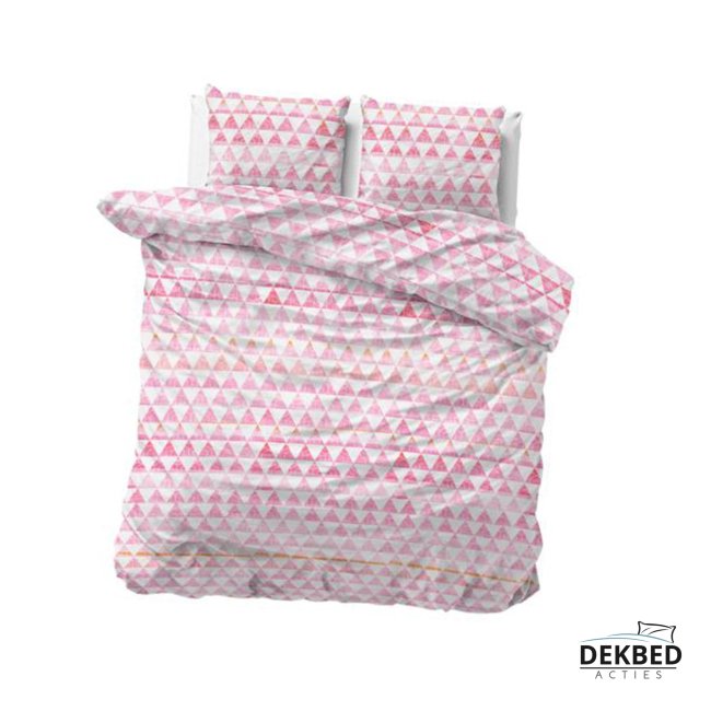 Dekbedovertrek roze driehoekjes