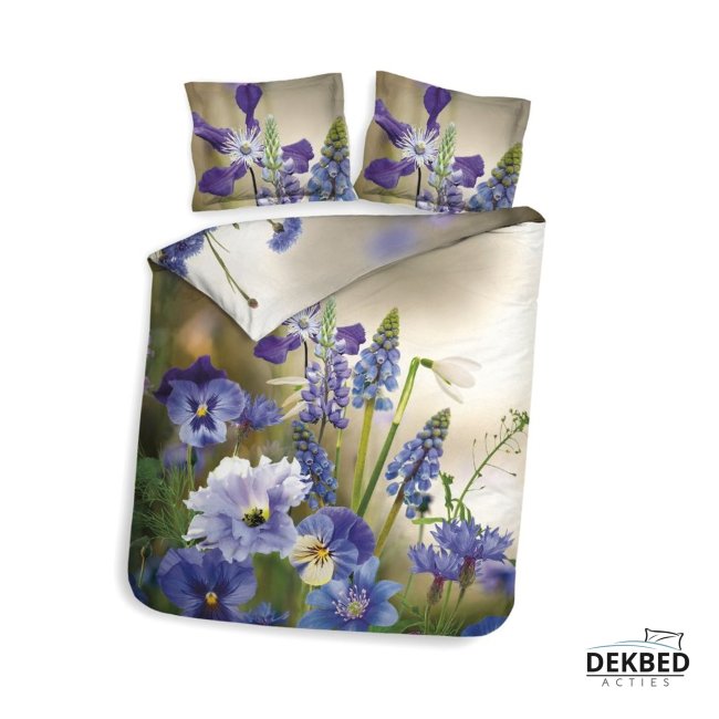 Dekbedovertrek paarse bloemen