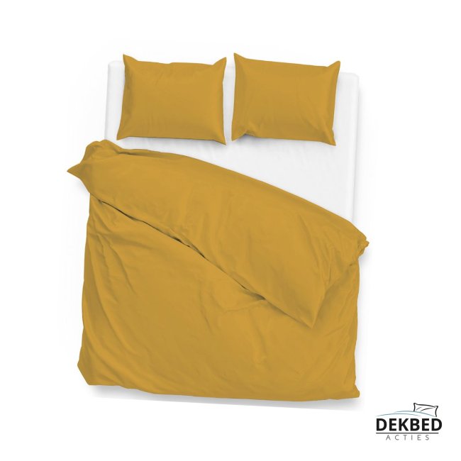 Dekbedovertrek okergeel